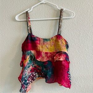 Zara Asymmetrical Ruffled Tank Top